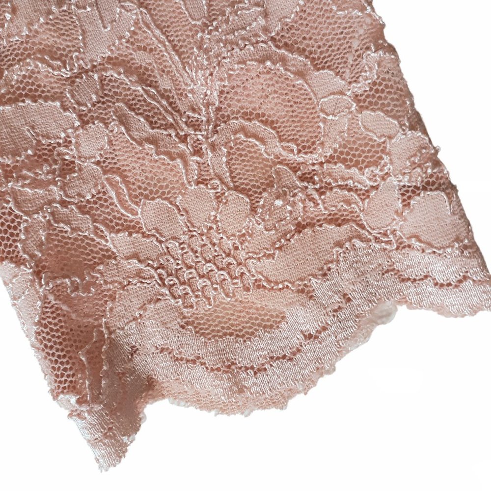 CALVIN KLEIN Pleat Hem Ballet Pink Lace Sheath Dress 3/4 Sleeve - Picture 5 of 8